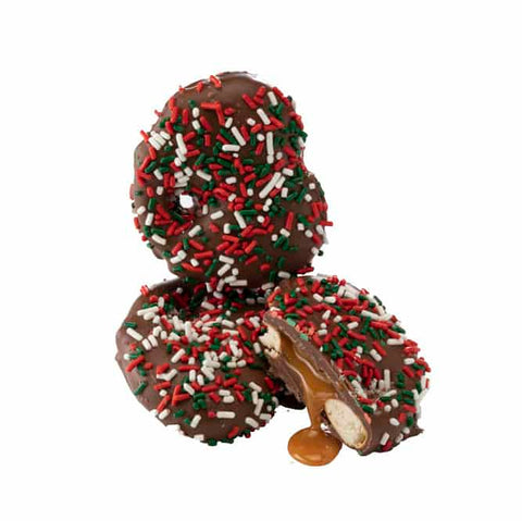 Milk Chocolate Caramel Christmas Sprinkles Pretzels